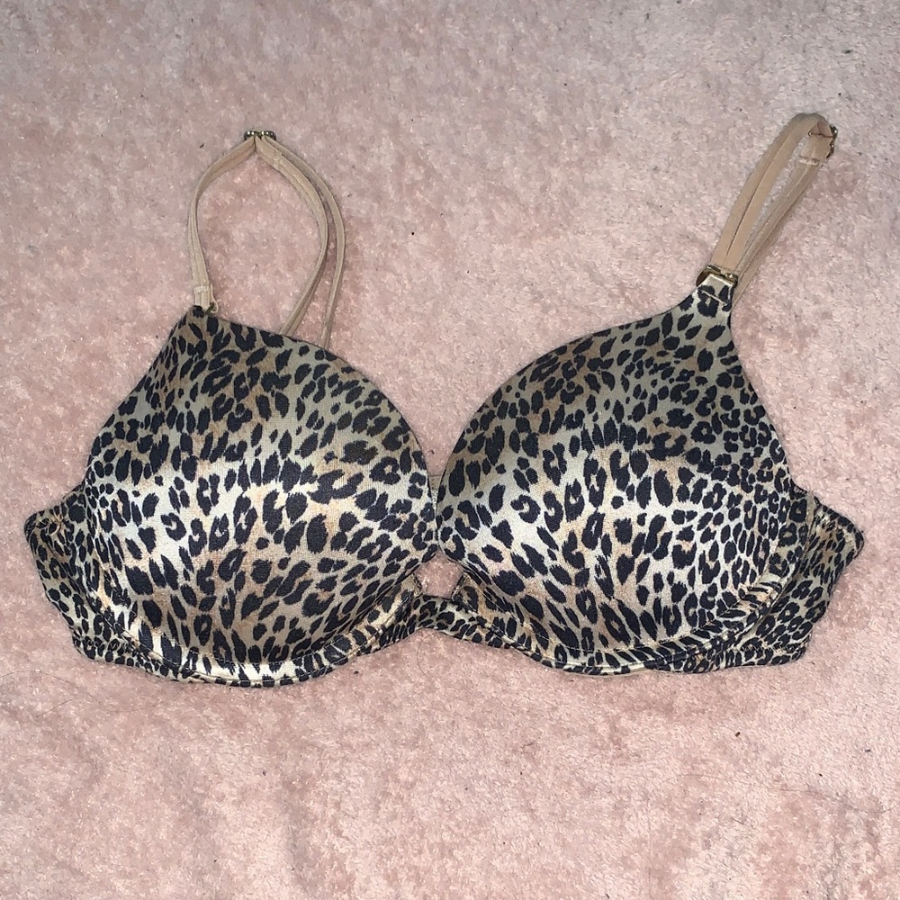 Victoria's Secret Tan and Black Leopard Bra